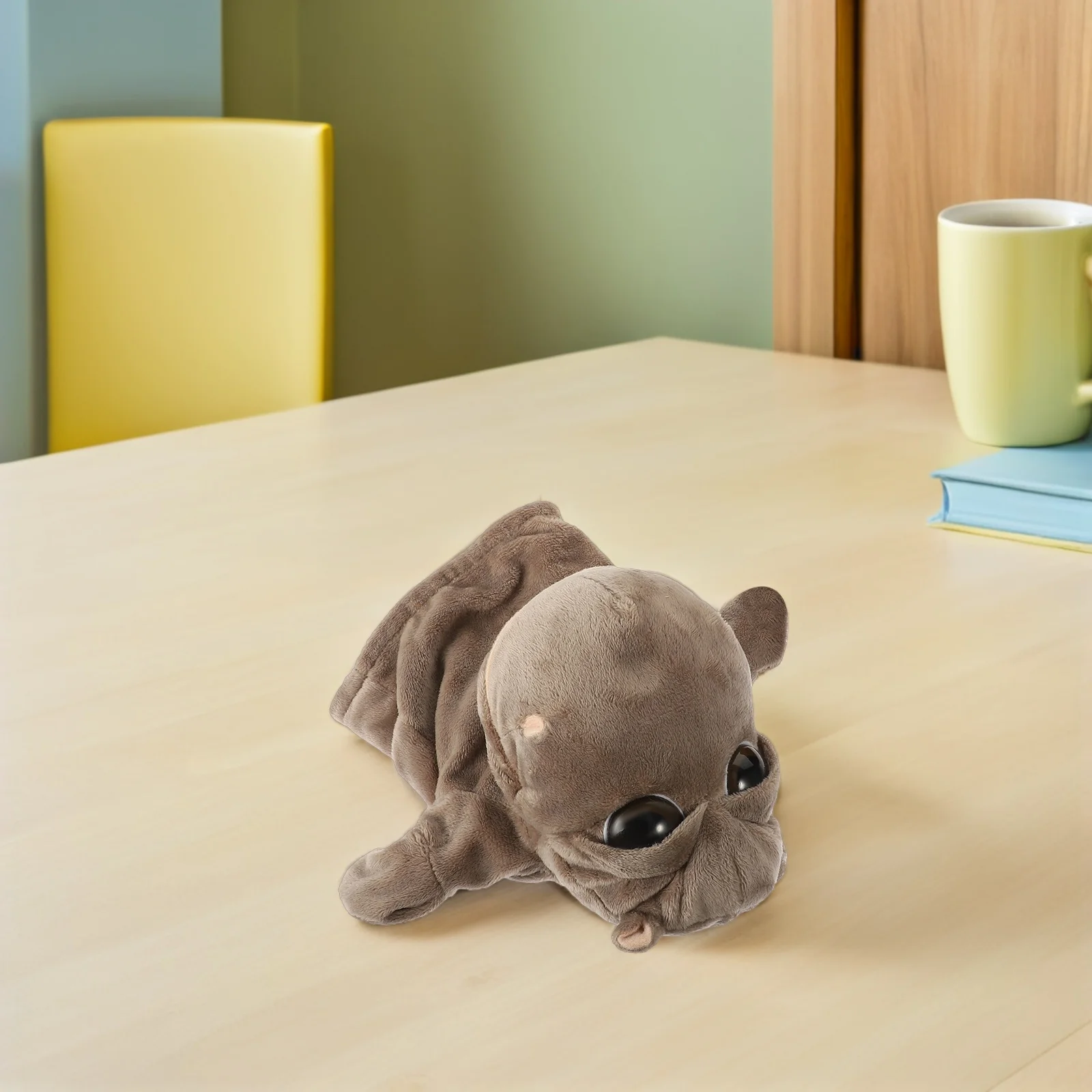 Fantoche interativo de mão de hipopótamo para crianças, design animal realista com boca móvel, ideal para brincar educacional