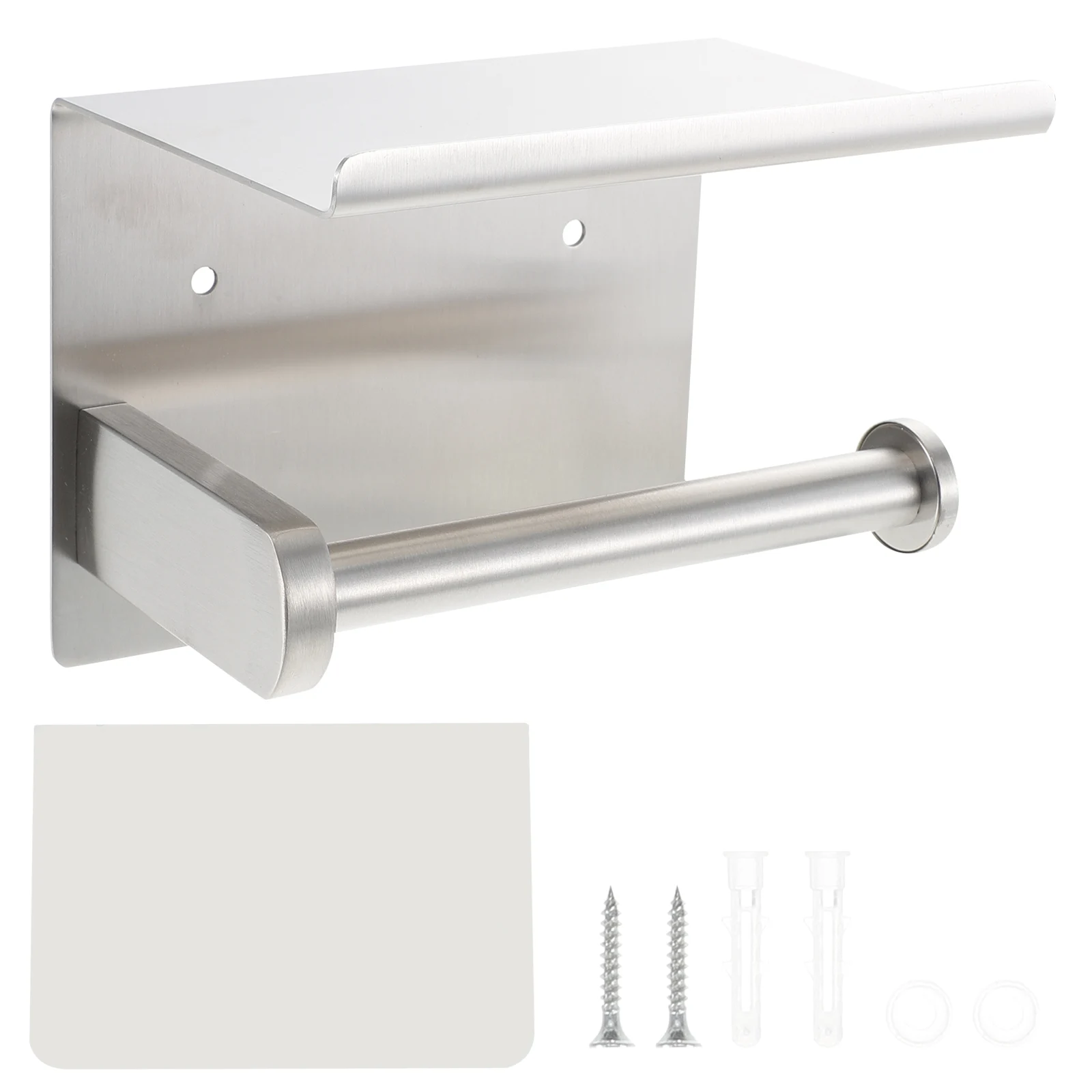 

Wall Mounted Toilet Paper Holder Thickened Stainless Steel Rust Proof Multipurpose Tissue Storage Shelf Tissue Storage Container