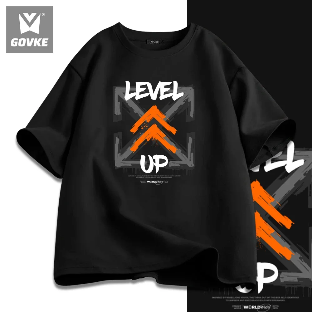 

Level Up New Style Funny Printed T Shirts Pure Cotton Short Sleeve Tee Go Window-shopping Dating Lightweight Loose T Shirts