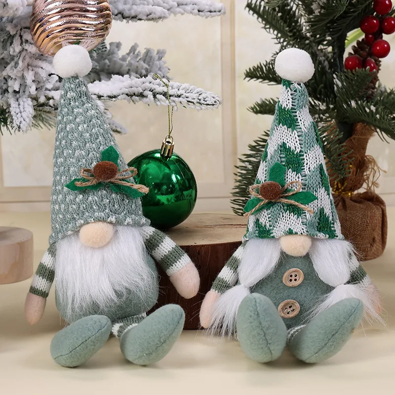 New Year Toys Soft Christmas Ornament with Knitted Hat for Home Display Creating Warm Holiday Atmosphere