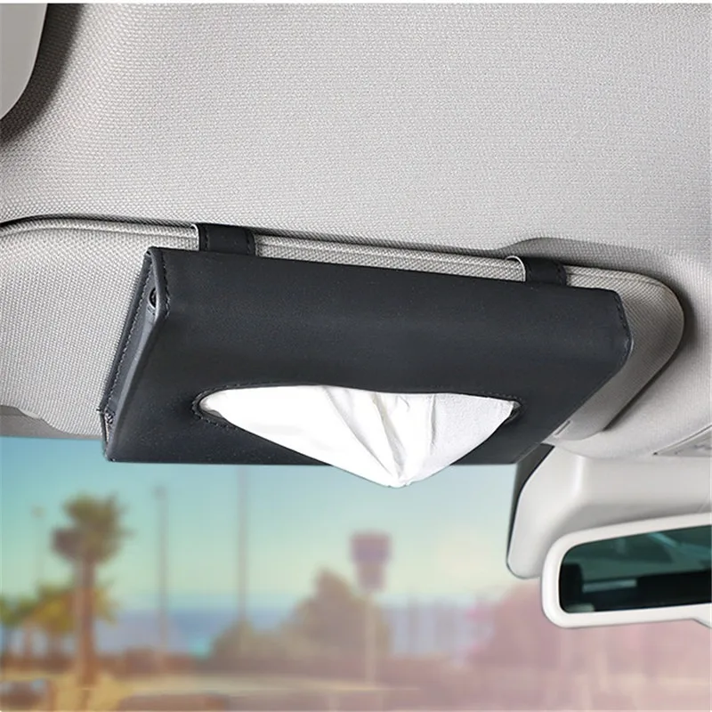 1PC Box Tissue Car Pcs Towel Sets Sun Visor Holder Auto Interior Storage Decoration Accessories For Men Women Fashion Style