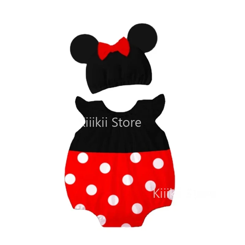 New Disney Cartoon Anime Baby Boy Costume Newborn Minnie Kids Baby Jumpsuit Mickey Stitch Donald Duck Summer Newborn Jumpsuit