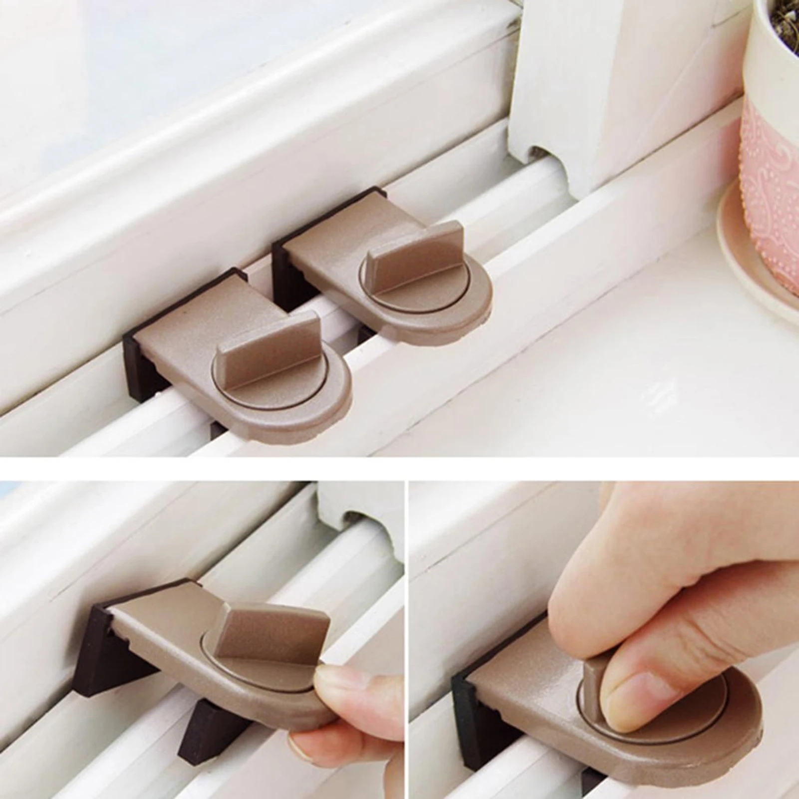 Sliding Window Security Lock Anti-Theft Lock Buckle Window Limiter Child Protection Safety Lock Durable Practical Window Stopper