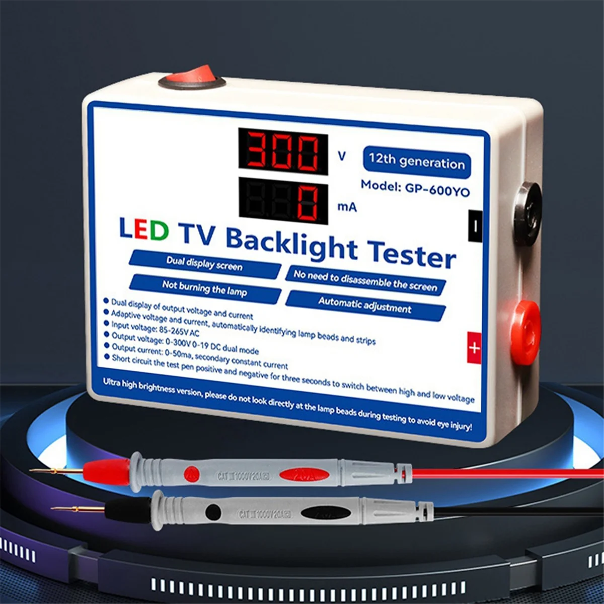 GIGI LED Tester 0-300V Output LED TV Backlight Tester Multipurpose LED Strips Beads Bar Light Lamp Test Tool EU Plug