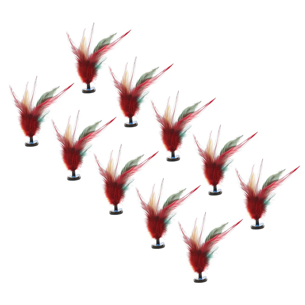 

10pcs Colorful Chicken Plume Kick Shuttlecocks Toys Set Traditional Chinese Toy For Children Foot Eye Coordination