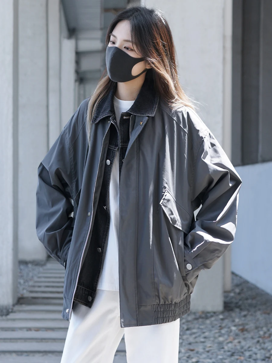 

Женское свободное пальто пилота ay Air Force Jaet, весенне-осеннее ретро-американское корейское пальто, крутая верхняя одежда BF Wind ort