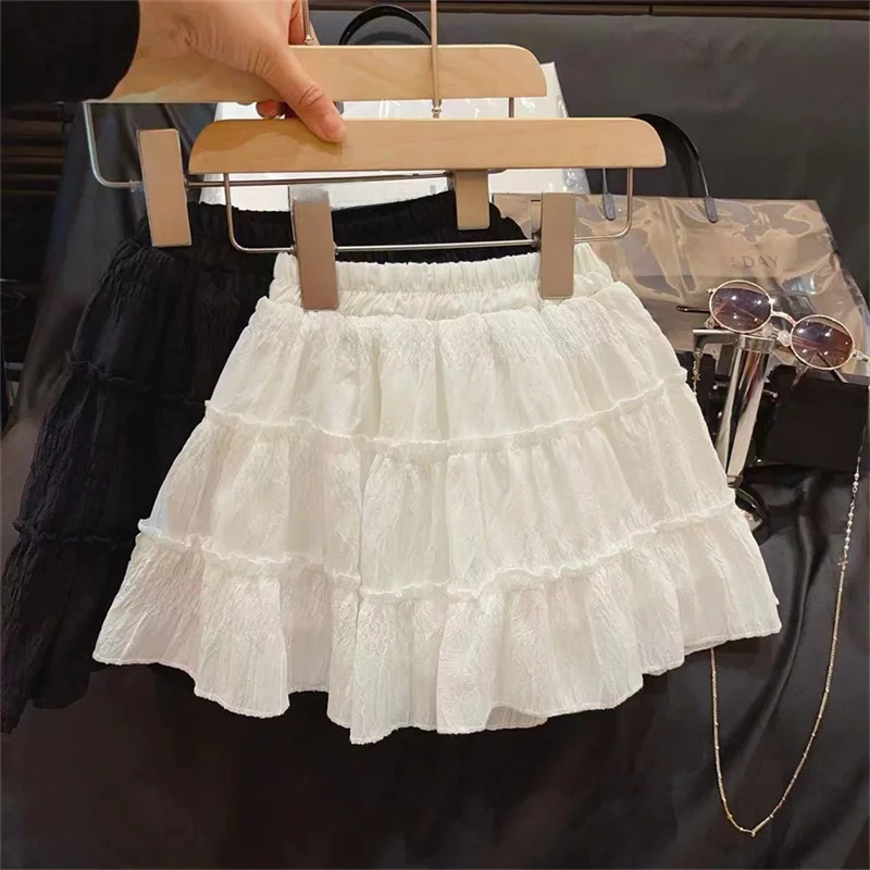 Falda Corta Estilo Coreano para Niñas, Falda de Pastel, Falda de Media Pierna con Encaje, Nueva Moda de Verano, Falda Versáti...