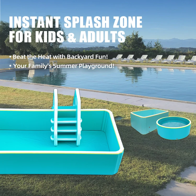 6x3x1.2m Inflatable Swimming Pool Drop Stitch Rigid Wall 15cm Thick PVC Pool with Ladder for Adults Family OEM Custom