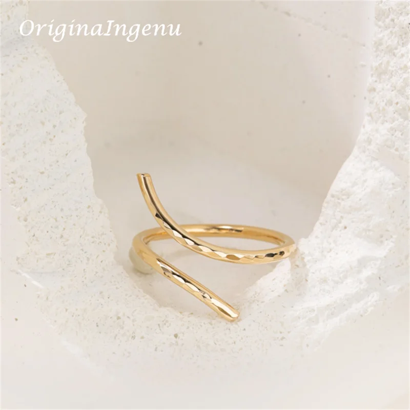 14K Gold Filled Hammered Serpent Ring Handmade Minimalism Dainty Snake Ring Jewelry Waterproof Jewelry Tarnish Resistant Ring