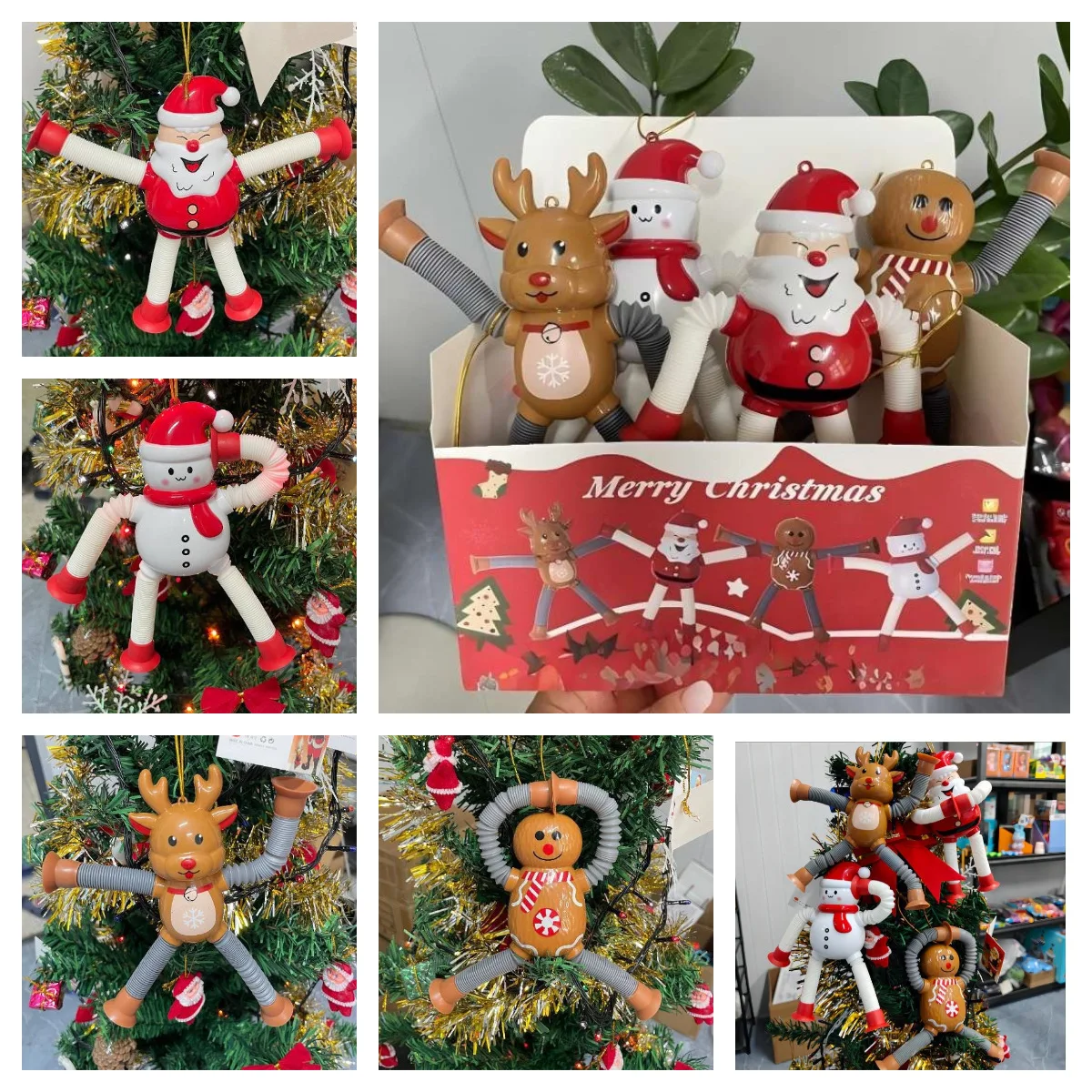 

New Christmas Decor Tree Decorations Plush Christmas Ornaments Santa Claus Gingerbread Man Snowman Elk Pendant Garden Decor