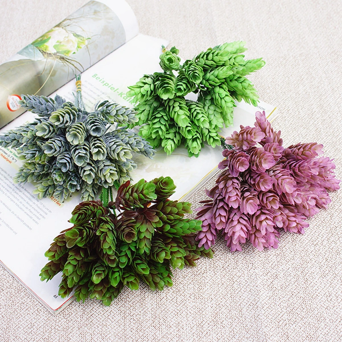 1/3Pcs Gefälschte Grüne Pflanzen Günstige Künstliche Kunststoff Blumen Hause Zimmer Tisch Dekorative Hochzeit Festival Diy Süßigkeiten Geschenke box Dekor