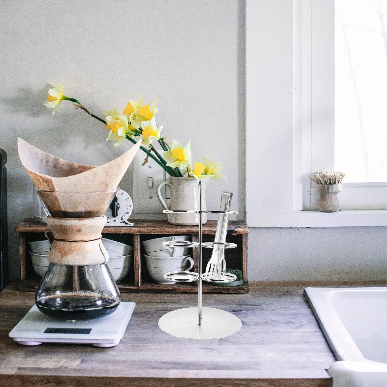 

Food Clip Hanging Rack Stainless Steel Kitchen Utensil Organizer For Bread Meat Storage Countertop Spoon Holder Cooking