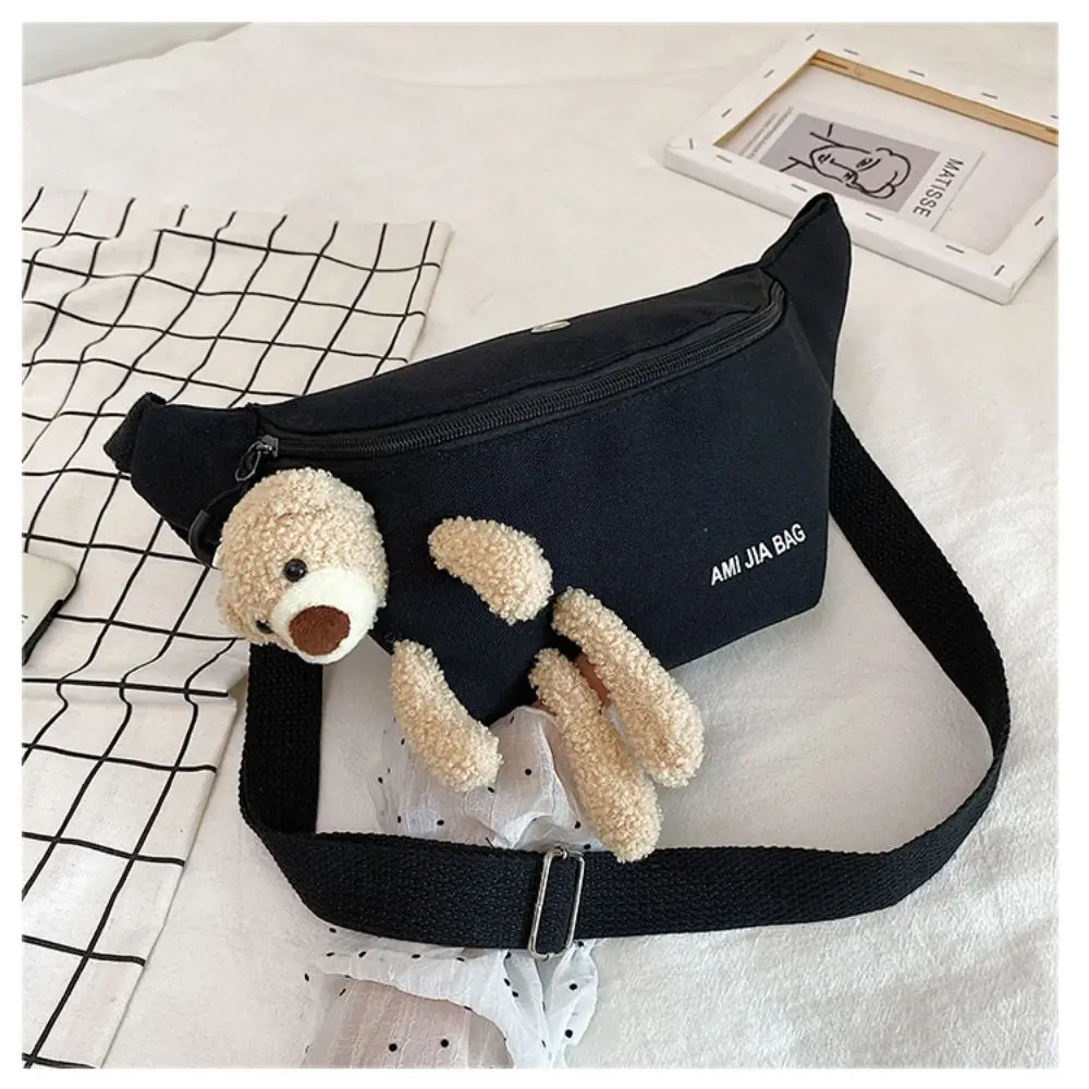 

Женская холщовая поясная сумка с милым медведем, роскошный дизайн, поясная сумка через плечо, нагрудная сумка