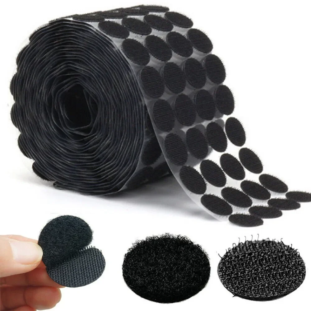 1000/100 paia di nastri di fissaggio autoadesivi punti di disco chiusura adesiva Nylon forte colle adesivo monete rotonde nastri ad anello a gancio