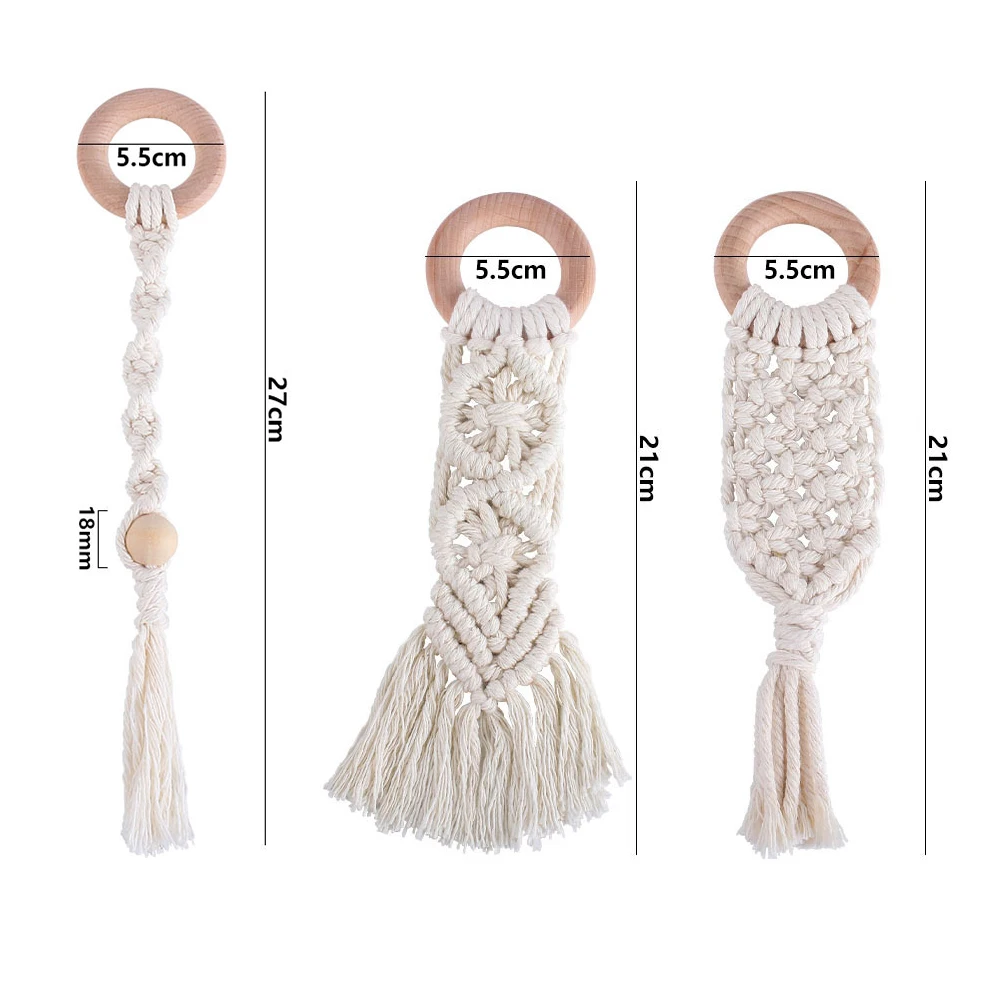 3 Pcs 아기 Teether 장난감 손으로 짠 어금니 막대 내구성 친환경 치아 스틱 쉬운 깨끗한 긴 사용 선물