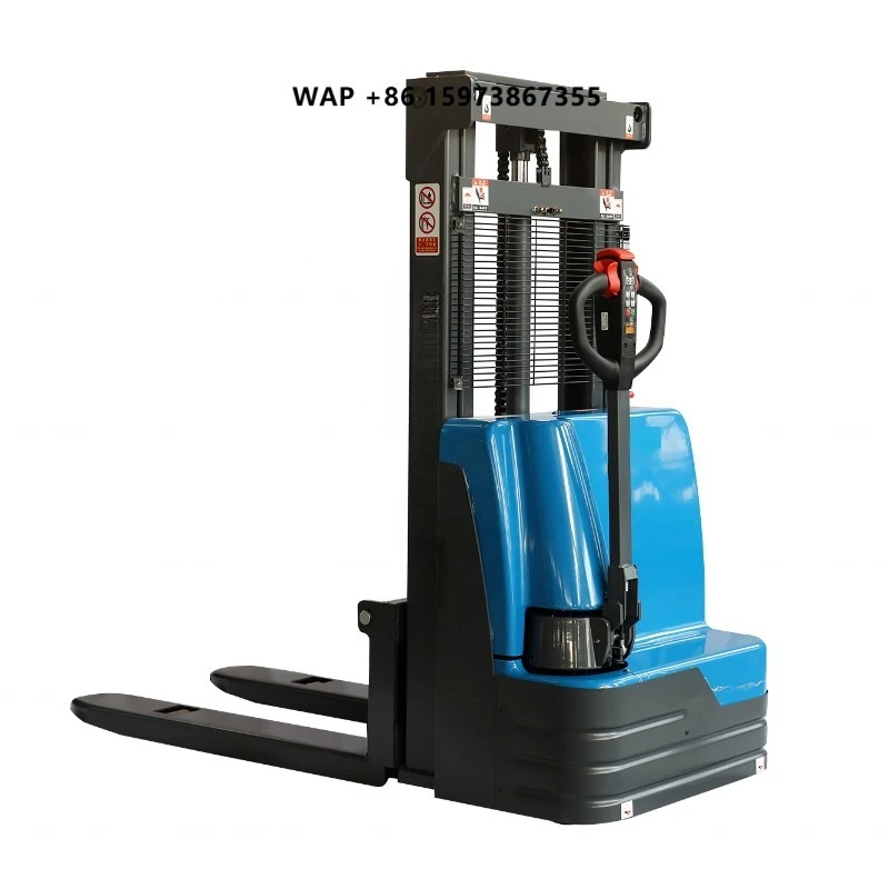 Mini Self Loading Electric Walkie Pallet Stacker Semi Electric Straddle Lift Stacker Forklift ELES-15J Price