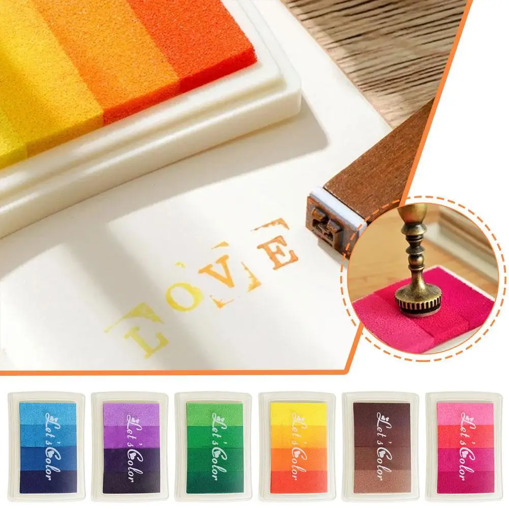 

4 Colors Inkpad Craft Oil Based DIY Ink Pads For Rubber Stamps Fabric Scrapbook Wedding Decor Fingerprint Kids Art Supply