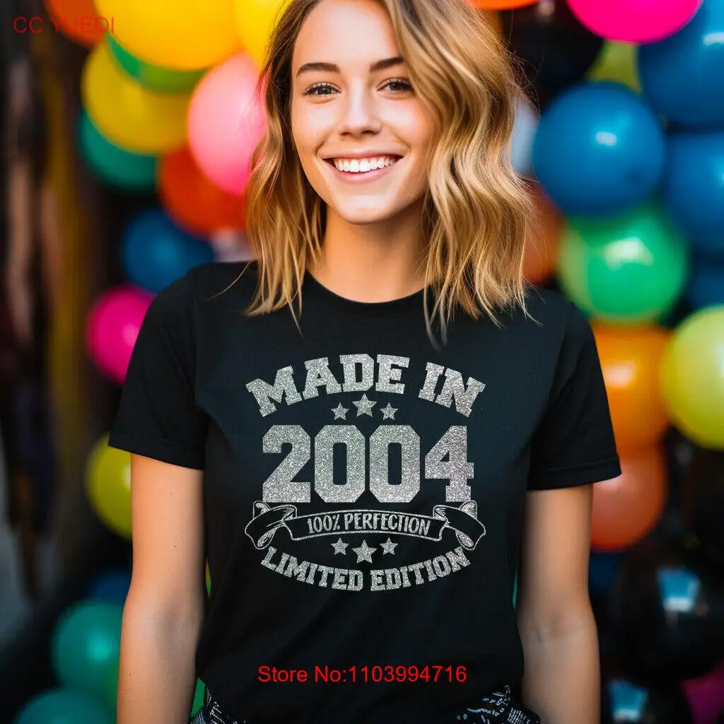 Damska koszulka wykonana w 2004, fajny, brokatowy, córka, niece, siostra, prezent urodzinowy