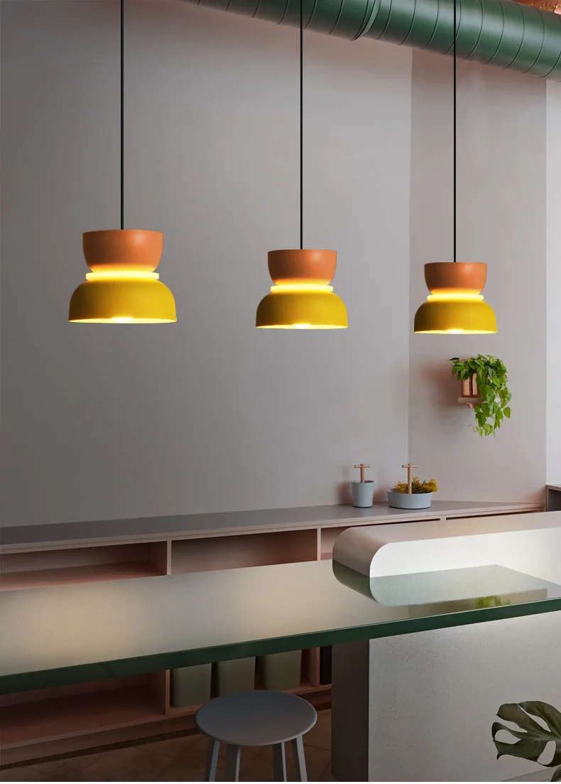 Modern Macaron Led Pendant Lamp Colorful Hanging Suspension Study Dining room Bedside Bedroom Chandelier Lighting lamp shades