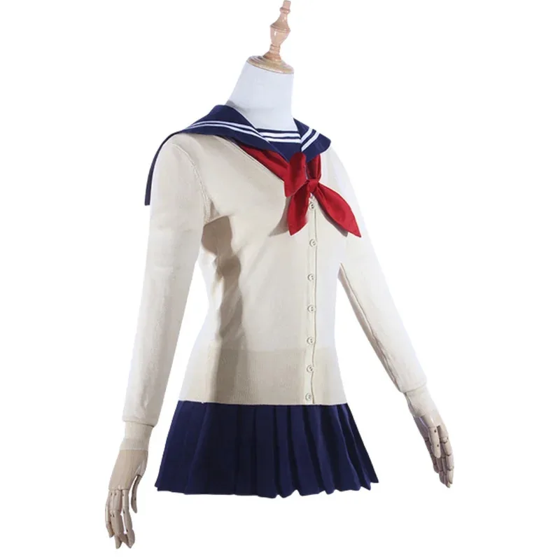 Disfraz de My Hero Academia para juego de rol de Halloween, disfraz de Anime Himiko Toga Himiko JK, uniforme, suéter, abrigo, peluca, disfraces
