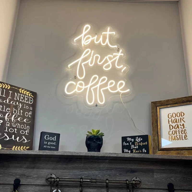 But First Coffee Led Neon Sign Custom Neon Sign Light Custom A Coffee Neon Sign For Personal And Business Use Restaurant Neon