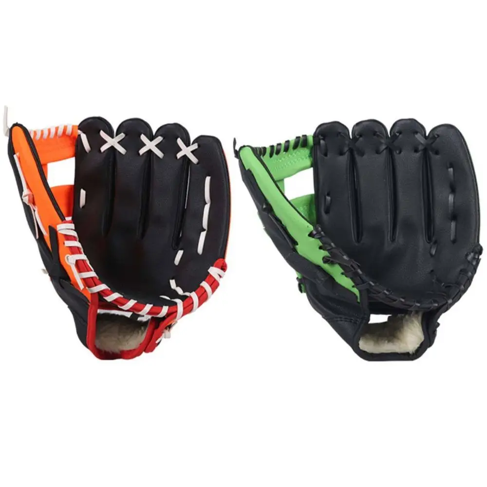 Anti-Slip Baseball Glove 10.5/11.5/12.5in PU Leather Softball Gloves Professional Thickened Batting Gloves Adults Children