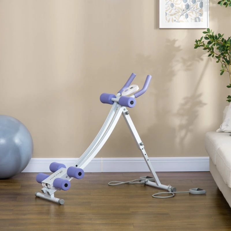 

Foldable Abs Machine, Abdominal Exercise Equipment with Resistance Bands, Height Adjustable, for Core, Abdominal Exercises