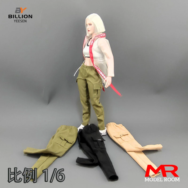 1/6 Scale Female Overalls Cargo Pants Sports Vest Clothes Model Fit 12'' TBL S17 AT201 AT202 Action Figure Body Dolls