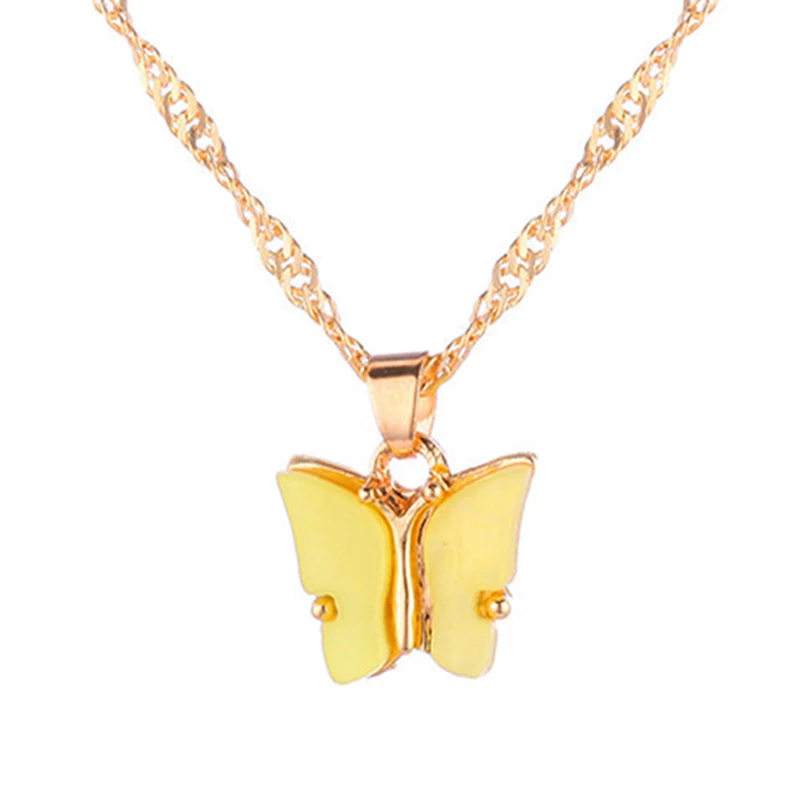 Korean Cute Butterfly Necklace For Women Gold Color Long Beads Chain Pendant Necklace Statement Fashion Charm Jewelry Gifts image 5