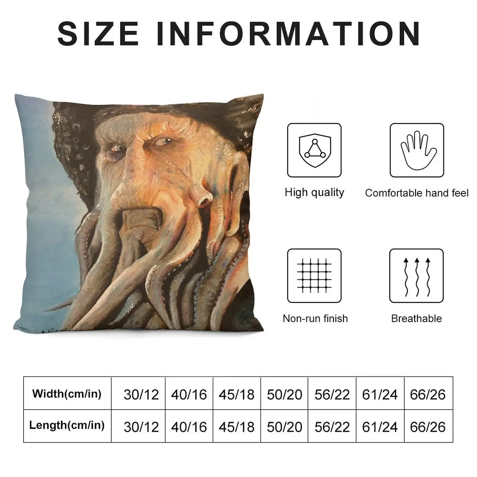 Davy Jones Throw Pillow Cushion Covers For Living Room Custom Cushion Photo pillow