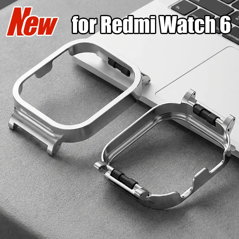 Metallrahmen-Ohrenschutzschale für Redmi Watch 6, Armband, austauschbarer Stoßfänger für Redmi Watch 6, Gehäuseabdeckung, Zubehör