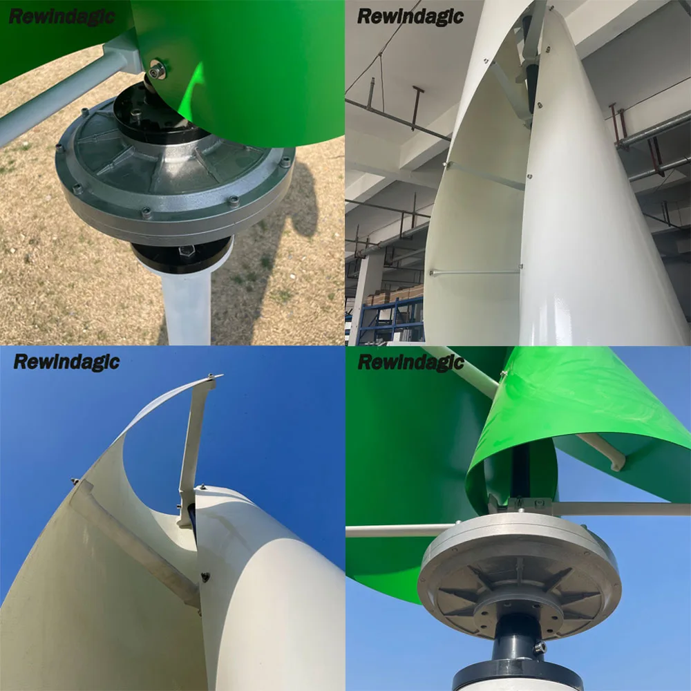 China Low Noise Vertical Wind Turbine Generator 3KW 5KW 10KW 20KW With MPPT Controller 12V 24V 48V 96V 220V Windmill For Home