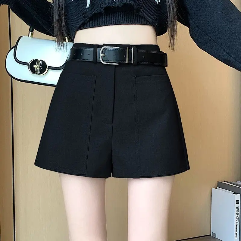 

Suit Short Culottes Summer2024New Popular Gray Summer Women's High WaistaWord Outer Wear Small Hot Pants