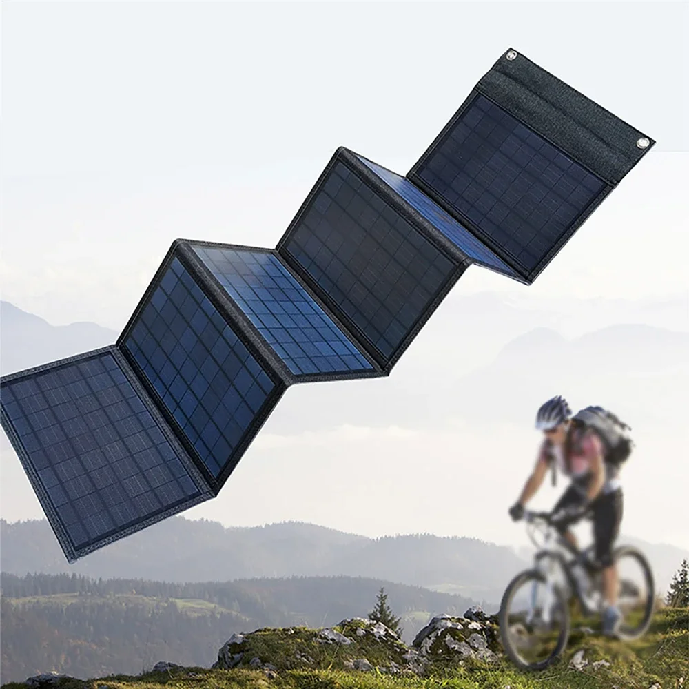 60W/100W Solar Panel Portable Solar Panel Folding Bag USB+DC Output Solar Charger for Outdoor Mobile Phone Power Generator