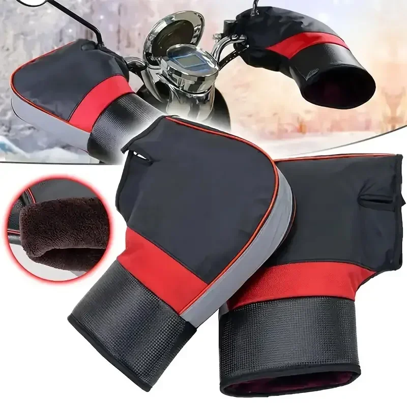 

Motorcycle Handlebar Muffs Thick Warm Rainproof Windproof Hand Protector Cover Grip For Winter Riding Commute Gear