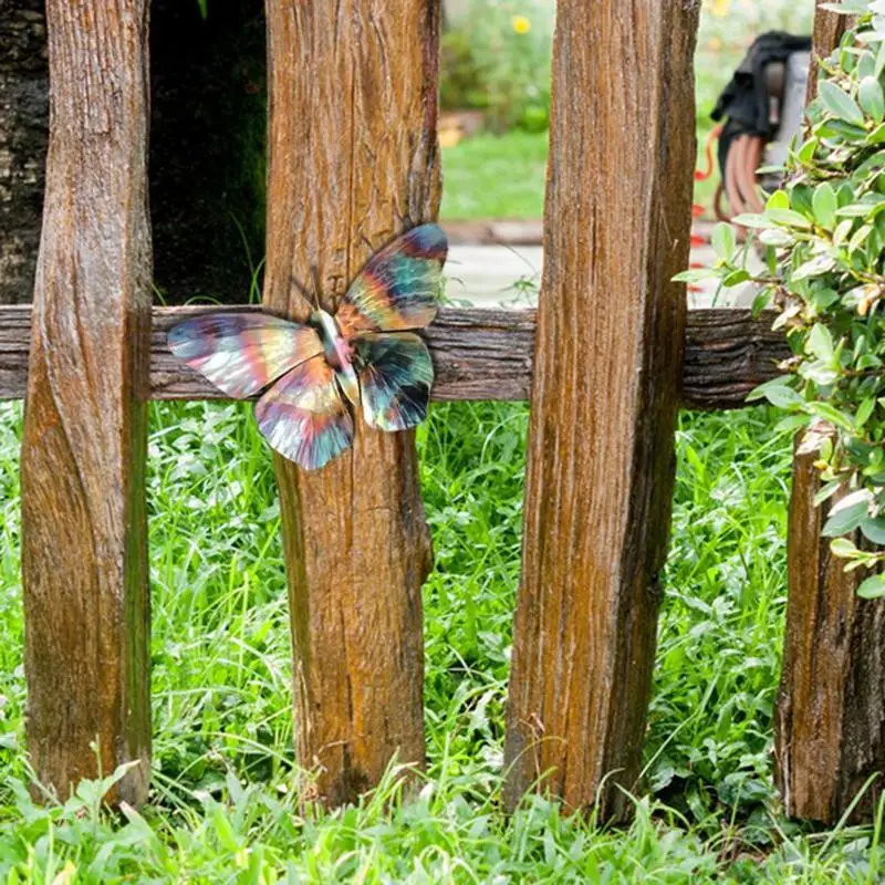 Décoration murale papillon en métal, sculpture murale papillon en métal coloré, art mural extérieur pour la vie intérieure et extérieure