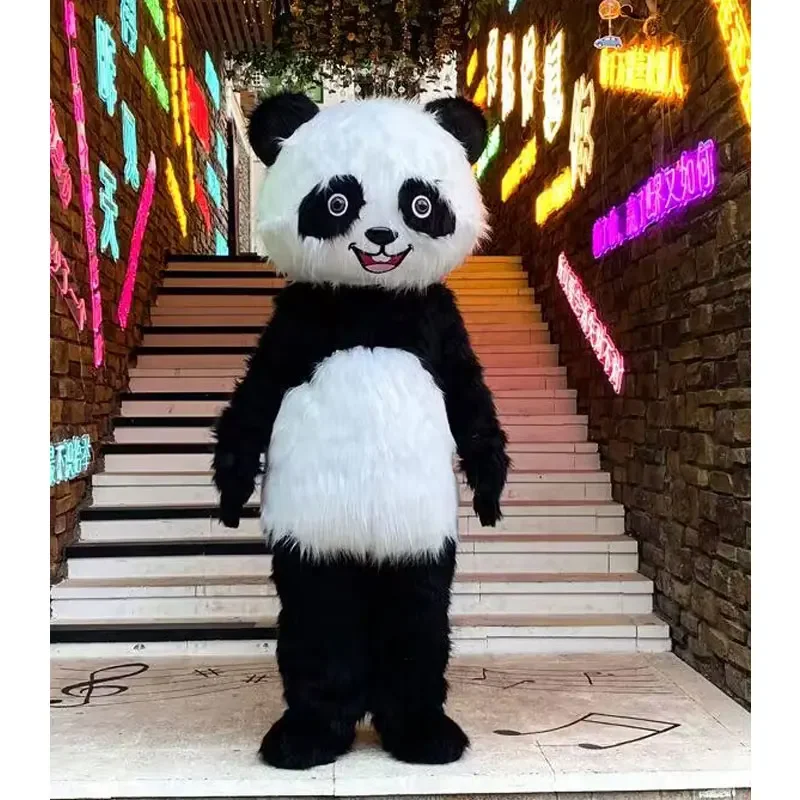 2024 Cute Panda Mascot Costume Adult Christmas Halloween Walking Props Interesting Panda Mascot Set Plush Panda Doll Suit