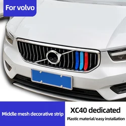 for volvo xc40 2019-2023 China grille special front grille three-color strip modification car Accessories Car sticker