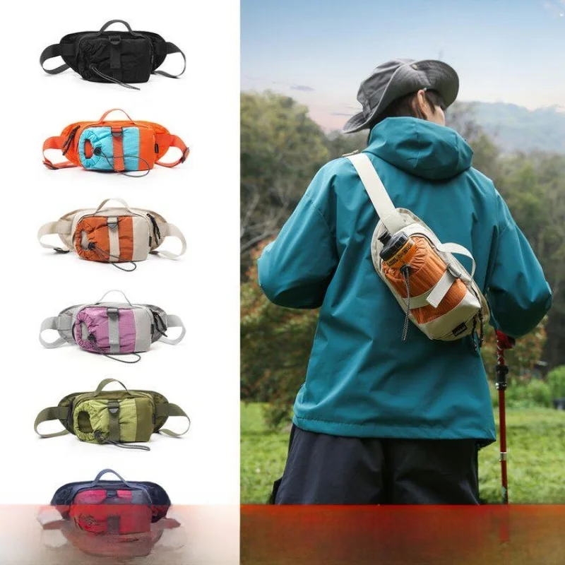 Outdoor Sports Unisex Lightweight Crossbody Bag with Water Cup Holder Cycling Waist Bag Women's Trendy Diagonal Bag