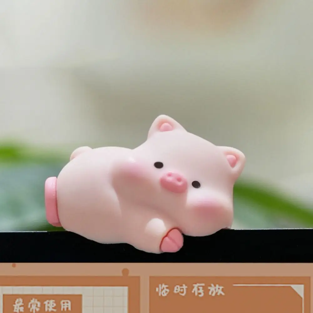 

6pcs/set Desk Ornament Computer Monitor Decoration Computer Display Pig Screen Animal Model Rabbit Cartoon Center Console Doll