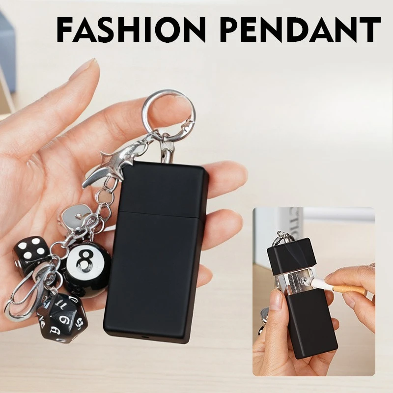 Portable Mini Ashtray with Keychain,Pull-Out Pocket Ashtray,Compact Metal Cigarette Ash Holder for Outdoor ,Smoking Accessories