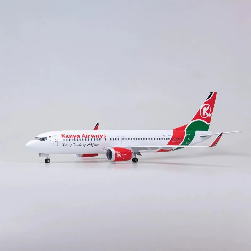 1:85 Scale 47CM Die-Cast Resin B737 Kenya Airways Airlines 737 Boe-ing Aircraft Model With Wheels Plane For Collections And Disp
