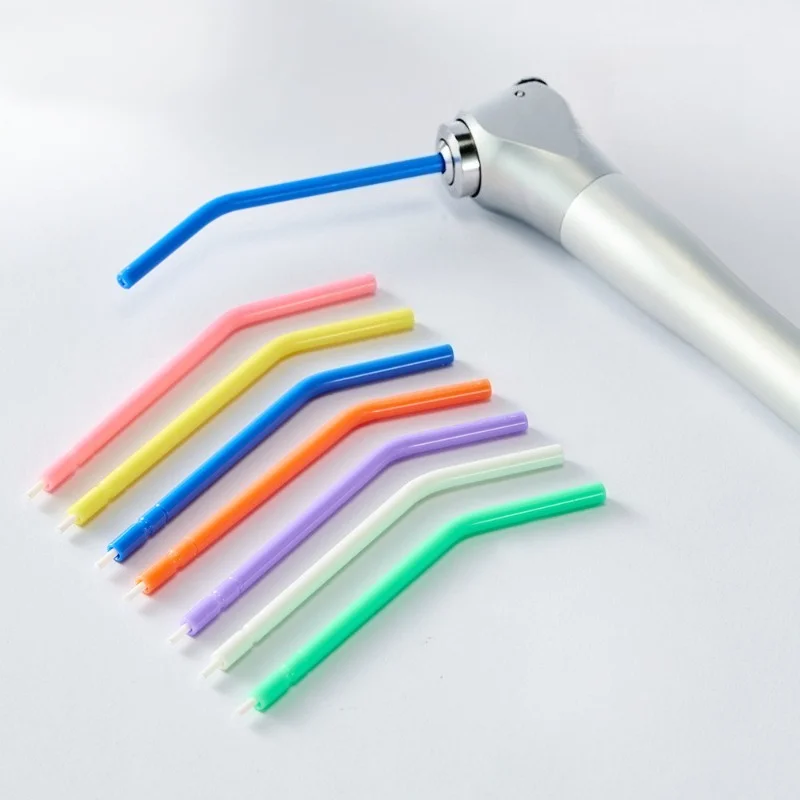 4 Bottles (100pcs/bottle) Disposable Nozzles Tips 3 Way Syringe Dental Triple Air Water Syringe for Dental Unit Chair