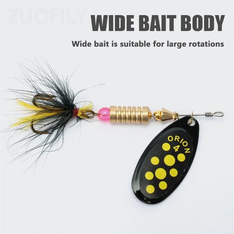 Spoon Sequins Wobblers Baits with Feather Hooks 3.5g/4.5g/7g/9g/12g Metal Hard Bait Rotating Spinner Fishing Lure for Bass Perch