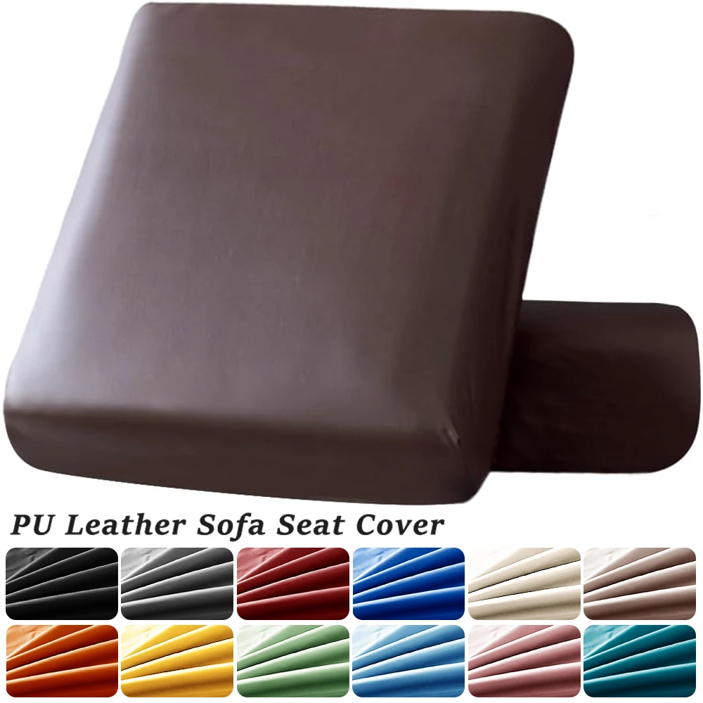 PU Waterproof Leather Sofa Covers Living Room Plain Stretch Sofa Slipcover Removable Sectional Couch Covers Office Anti-dust