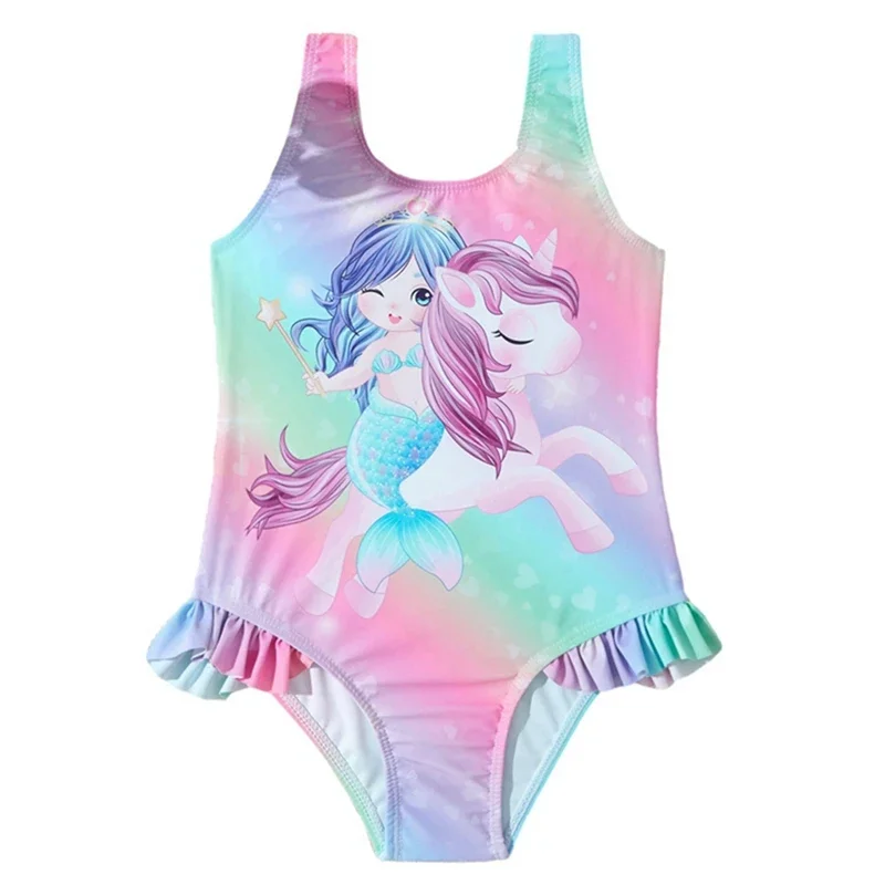 

Цельный купальник с принтом для детей 2-7 лет, детский летний купальник для девочек, детский купальник для девочек, пляжная одежда, купальный костюм