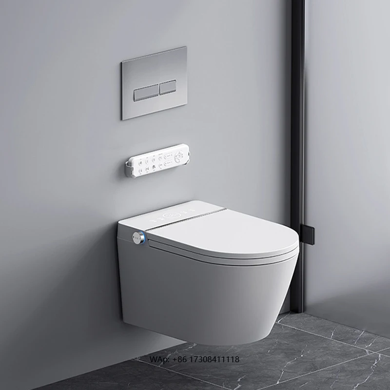 Intelligent Wall Mounted Toilet Suspended Concealed Water tank Integrated Fully Automatic Flip Top Ceramics Toilet