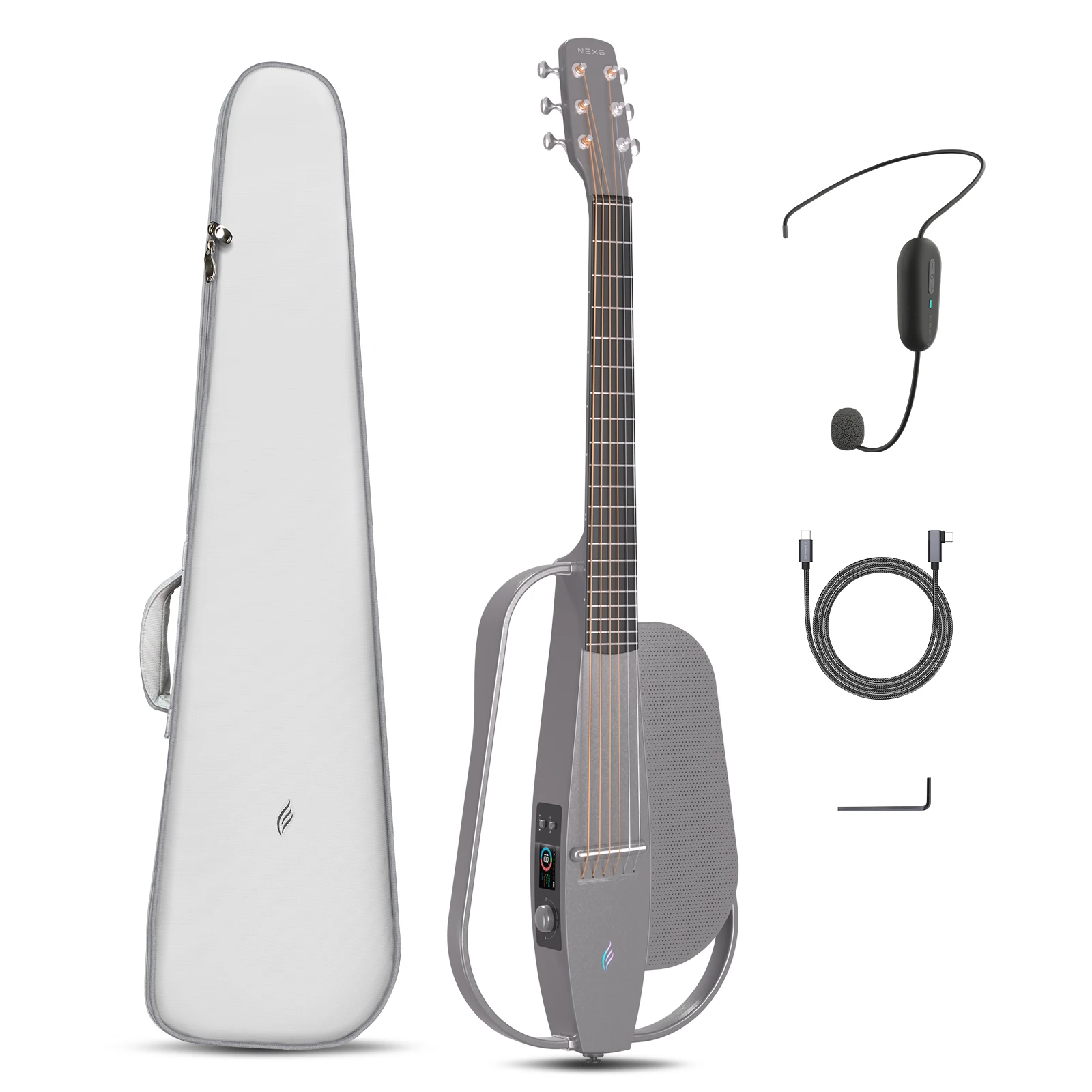 

Acoustic Carbon Fiber Travel Guitar SE Smart Guitarra for Adults with 30W Wireless Speaker, Thickened Gig Bag