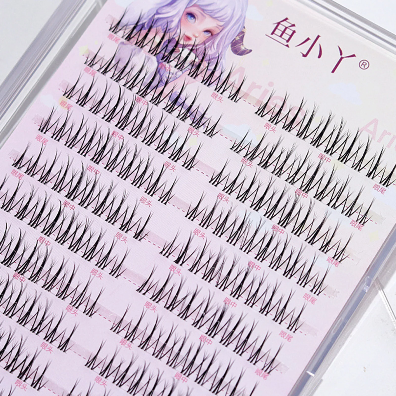 10 صفوف فردية رموش يومية الشباك Wispy رمش العنقودية أنيمي الطبيعية مجزأة مانغا كثيفة الرموش الصناعية أدوات ماكياج