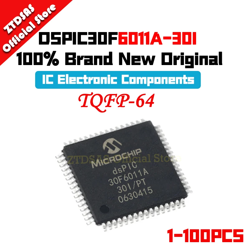 1-100pcs DSPIC30F6011A-30I/PT DSPIC30F6011A-30I DSPIC30F6011A DSPIC30F6011 DSPIC30F DSPIC30 IC MCU TQFP-64 Chip